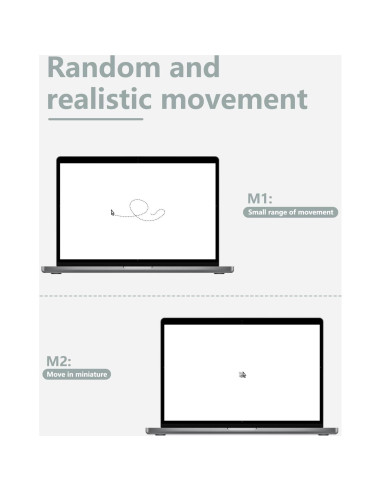 Geyes Movedor de Mouse Indetectable USB Plata - 2 Modos