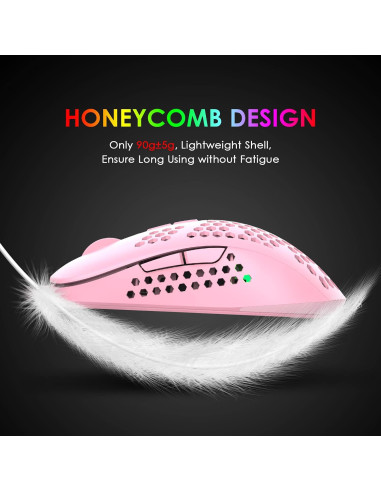 Ratón para Juegos con Cable LexonElec Rosa 2400 DPI RGB