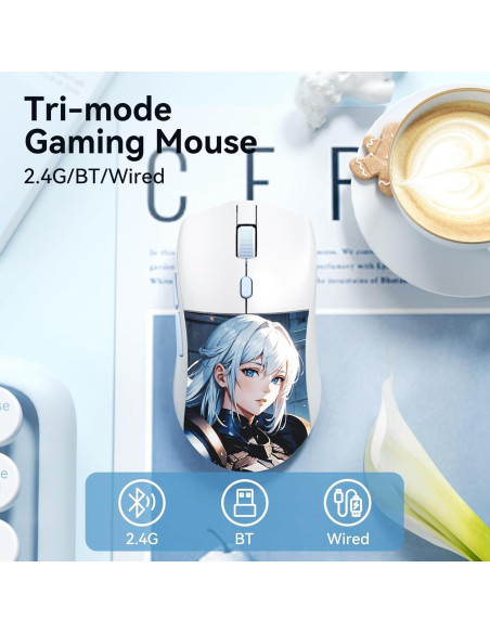 Teclado Mecánico Inalámbrico RGB Anime + Ratón 26K DPI