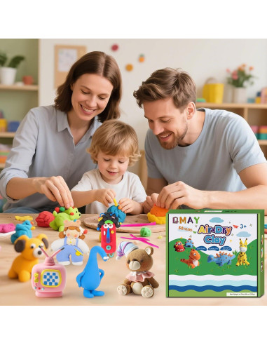 Kit de Arcilla Secada al Aire QMay - 50 Colores, 750g