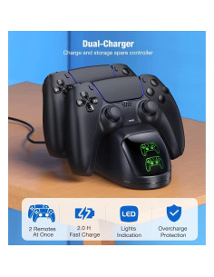 Estación de Carga Doble HELLISTRKE para Controladores PS5 2