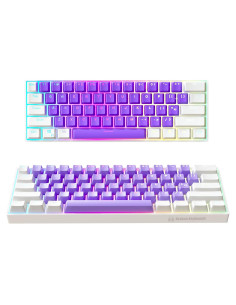 Teclado Mecánico Kraken Pro 60% Blanco y Púrpura Hot Swappable