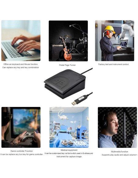 Pedal de Pie USB Mecánico FS2017U1SW_M para Teclado y MIDI