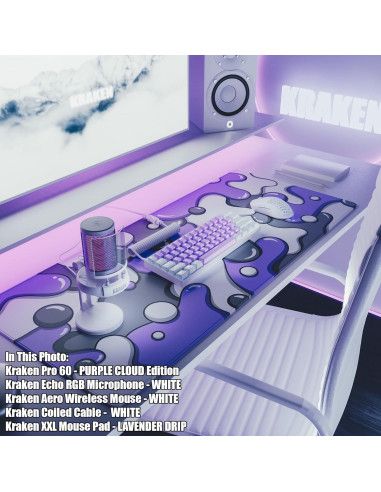 Teclado Mecánico Kraken Pro 60% Blanco y Púrpura Hot Swappable