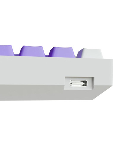 Teclado Mecánico Kraken Pro 60% Blanco y Púrpura Hot Swappable