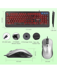 Combo Teclado y Ratón CHONCHOW USB Gran Impresión RGB 2