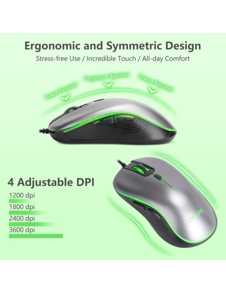 Combo Teclado y Ratón CHONCHOW USB Gran Impresión RGB