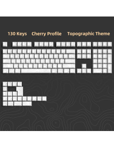 Teclas Topográficas Blancas PBT Dagaladoo para Teclado Mecánico 2