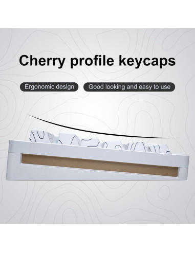 Teclas Topográficas Blancas PBT Dagaladoo para Teclado Mecánico