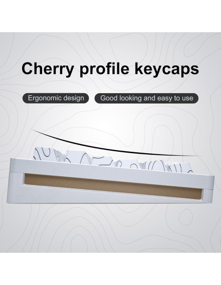 Teclas Topográficas Blancas PBT Dagaladoo para Teclado Mecánico