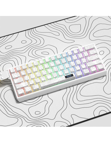 Teclas Topográficas Blancas PBT Dagaladoo para Teclado Mecánico