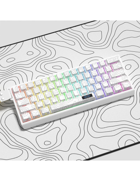 Teclas Topográficas Blancas PBT Dagaladoo para Teclado Mecánico