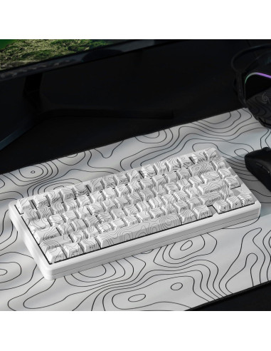 Teclas Topográficas Blancas PBT Dagaladoo para Teclado Mecánico
