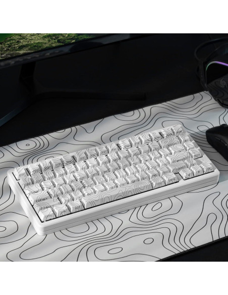 Teclas Topográficas Blancas PBT Dagaladoo para Teclado Mecánico