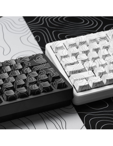 Teclas Topográficas Blancas PBT Dagaladoo para Teclado Mecánico