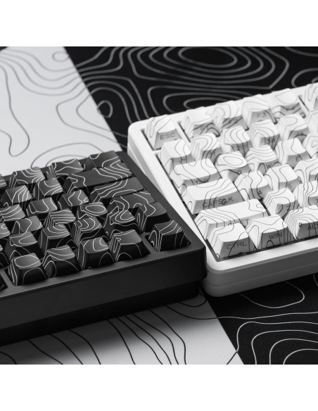 Teclas Topográficas Blancas PBT Dagaladoo para Teclado Mecánico