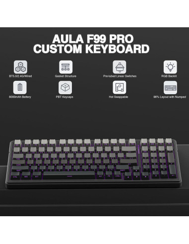 Combo Teclado Mecánico AULA F99 Pro + Ratón Inalámbrico SC580