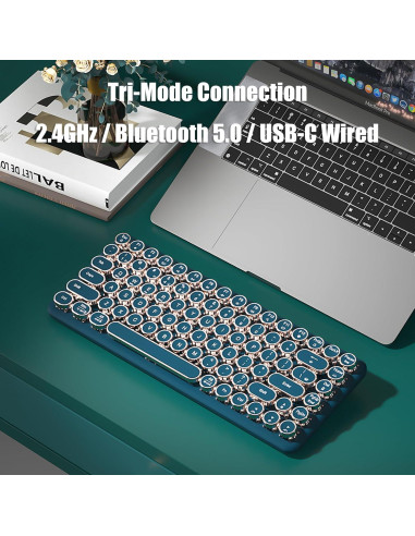 Teclado Mecánico Retro Estilo Máquina de Escribir TISHLED