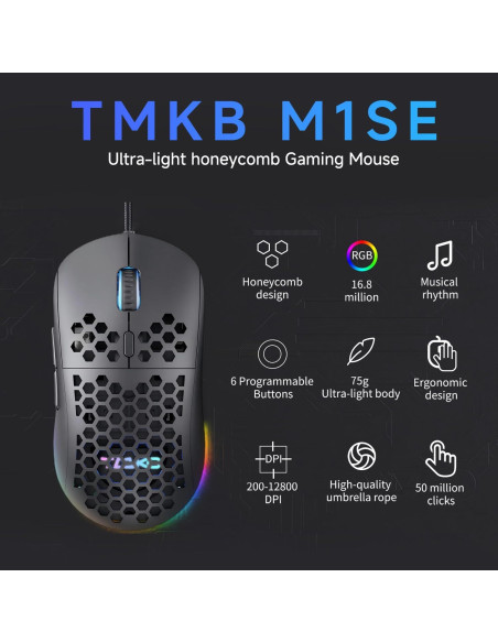 Combo Teclado Mecánico Gaming TMKB T61SE 60% y Ratón M1SE