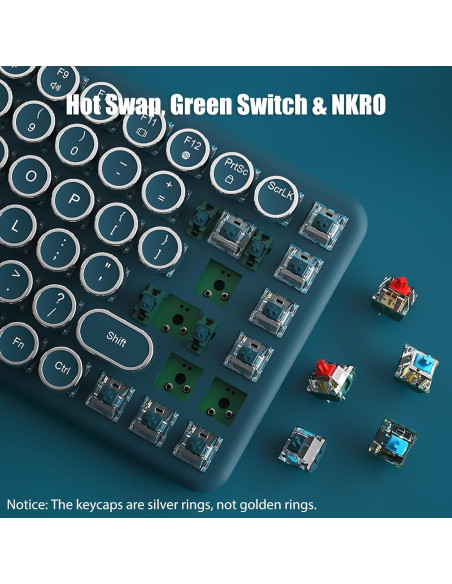 Teclado Mecánico Retro Estilo Máquina de Escribir TISHLED