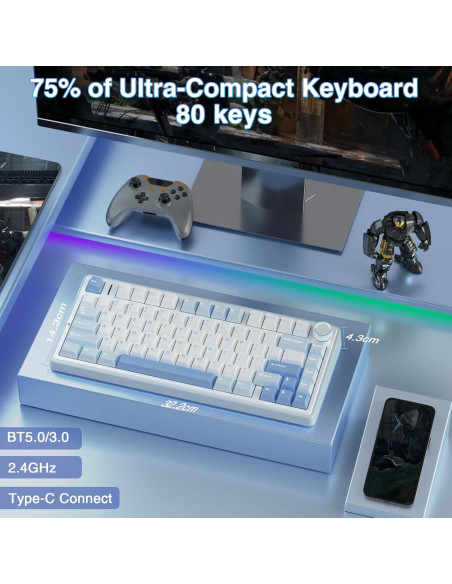 Combo Teclado Mecánico Inalámbrico AULA F75 + Ratón SC580X