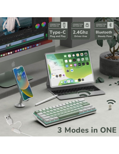 Combo Teclado Mecánico RK61 Plus y Ratón Inalámbrico RK M3