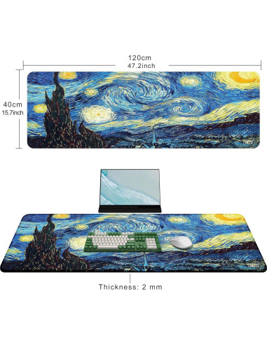 Alfombrilla de Ratón Gaming XXL Cacoy 120x40cm Antideslizante