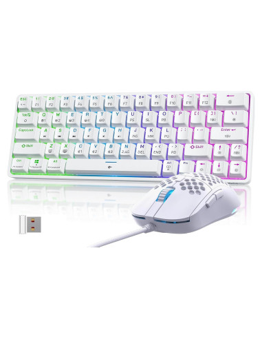 Kit Gaming TMKB M1SE: Ratón Ultraligero y Teclado Mecánico 60%