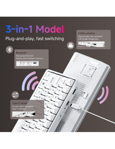 Kit Gaming TMKB M1SE: Ratón Ultraligero y Teclado Mecánico 60%