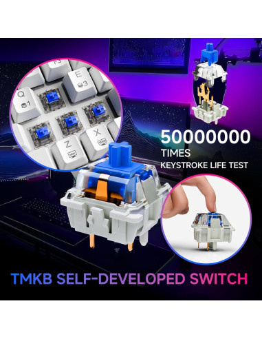 Kit Gaming TMKB M1SE: Ratón Ultraligero y Teclado Mecánico 60%