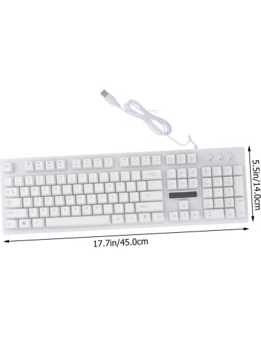 Conjunto Teclado y Ratón USB OSALADI Ergonómico 45x14cm