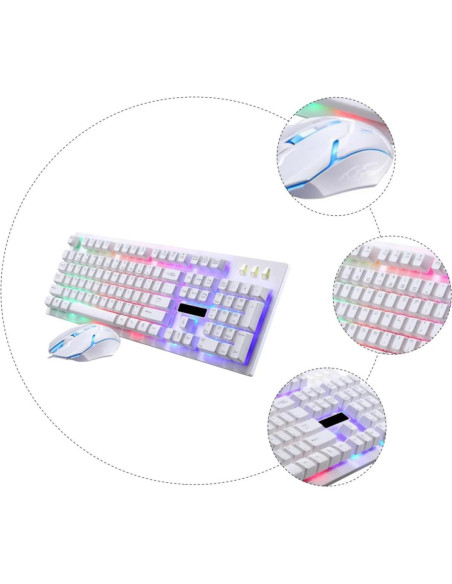 Conjunto Teclado y Ratón USB OSALADI Ergonómico 45x14cm