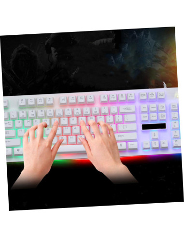 Conjunto Teclado y Ratón USB OSALADI Ergonómico 45x14cm