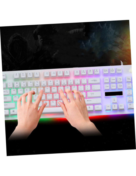 Conjunto Teclado y Ratón USB OSALADI Ergonómico 45x14cm