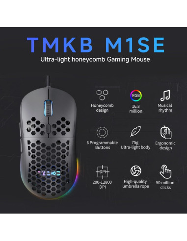 Combo Ratón Gaming TMKB Falcon M1SE y Teclado Mecánico T61SE