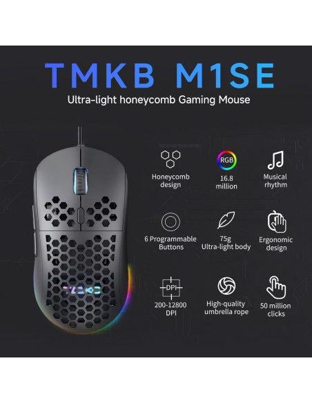 Combo Ratón Gaming TMKB Falcon M1SE y Teclado Mecánico T61SE Combo Ratón Gaming TMKB Falcon M1SE y Teclado Mecánico T61SE