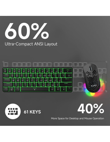 Combo Ratón Gaming TMKB Falcon M1SE y Teclado Mecánico T61SE