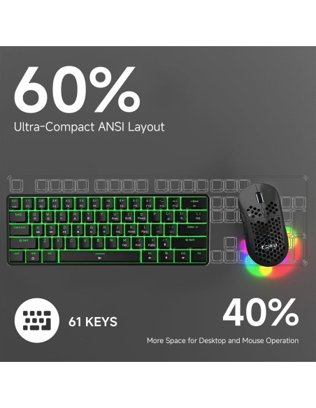 Combo Ratón Gaming TMKB Falcon M1SE y Teclado Mecánico T61SE Combo Ratón Gaming TMKB Falcon M1SE y Teclado Mecánico T61SE