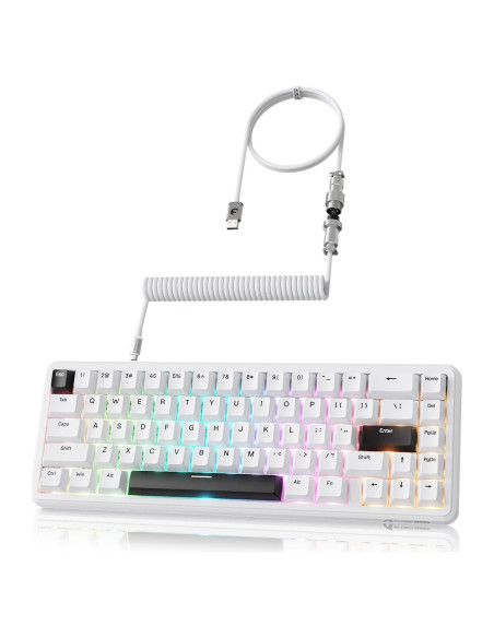 Teclado Mecánico Gaming Attack Shark X65HE 60% RGB Blanco Teclado Mecánico Gaming Attack Shark X65HE 60% RGB Blanco