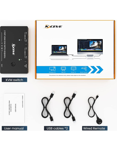 Interruptor KVM HDMI 2.1 AOOCOO 8K 2 Puertos USB 3.0 Interruptor KVM HDMI 2.1 AOOCOO 8K 2 Puertos USB 3.0