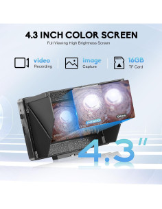 Cámara de Inspección de Tuberías JINXINEBAY 20M, 4.3" HD 1200TVL 2