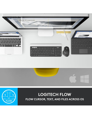 Ratón Inalámbrico Logitech MX Master 2S - Grafito, Ergonómico, Bluetooth, Controla 3 PCs