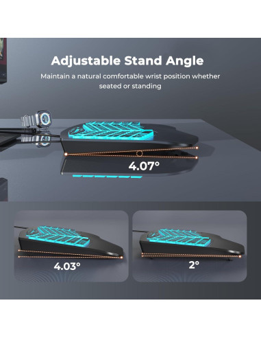 Teclado Ergonómico K1000 MEETION con Retroiluminación RGB