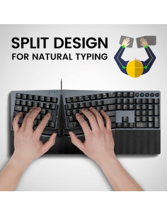 Teclado Mecánico Ergonómico Perixx PERIBOARD-535BL USB 2