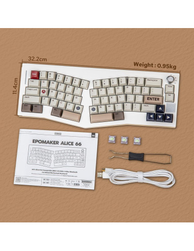 Teclado Mecánico Inalámbrico EPOMAKER Alice 66 - RGB, 4000mAh
