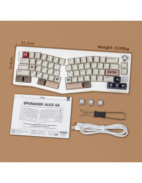 Teclado Mecánico Inalámbrico EPOMAKER Alice 66 - RGB, 4000mAh Teclado Mecánico Inalámbrico EPOMAKER Alice 66 - RGB, 4000mAh