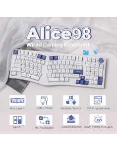 Teclado Mecánico Feker Alice98 Ergonomico RGB USB-C 98 Teclas 2