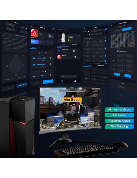 Adaptador de Teclado y Ratón Joso AX200 para PC - Asistencia de Apuntado