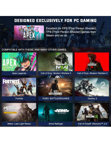 Adaptador de Teclado y Ratón Joso AX200 para PC - Asistencia de Apuntado