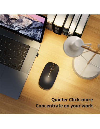 Ratón Inalámbrico Vssoplor Slim 2.4G Negro y Dorado